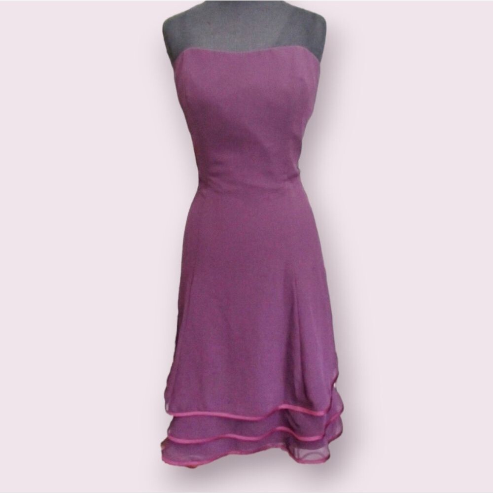 Alfred Angelo Grape/Berry (Purple) Knee Length Dress Size 12 NWT - Picture 2 of 8